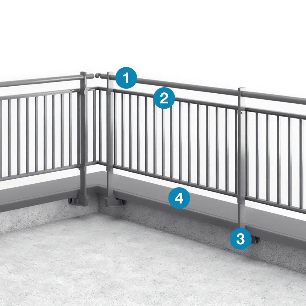 garde-corps de sécurité en aluminium Barrial décor remplissage barreaudé