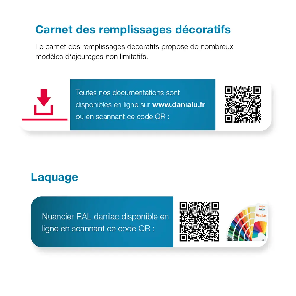 garde-corps de sécurité en aluminium Barrial décor carnet des remplissages décoratifs